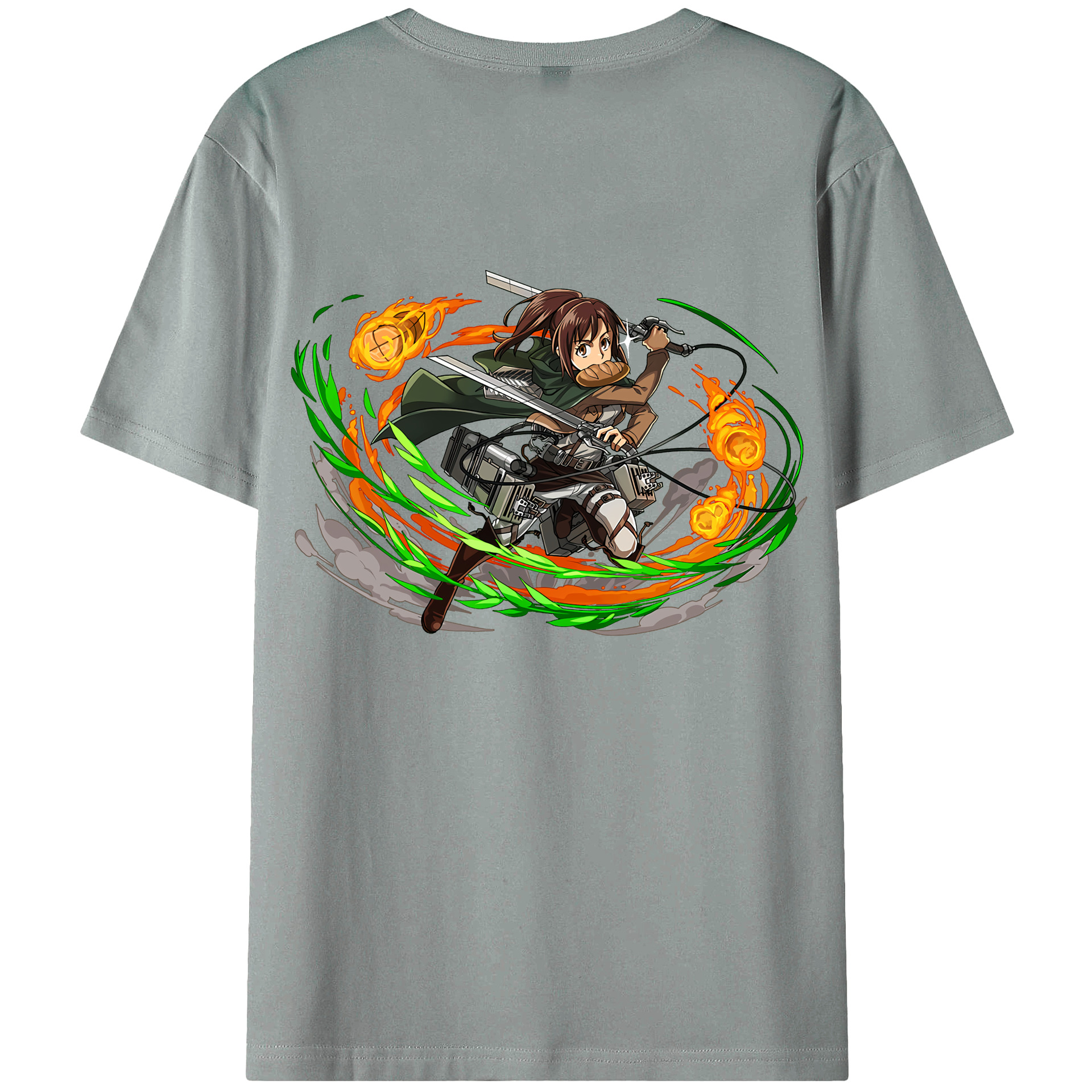 （画像用） 進撃の巨人 サシャ·ブラウス Attack on Titan Sasha Blaus 綿100％ メンズ半袖Tシャツ（バックプリント） 通気性
